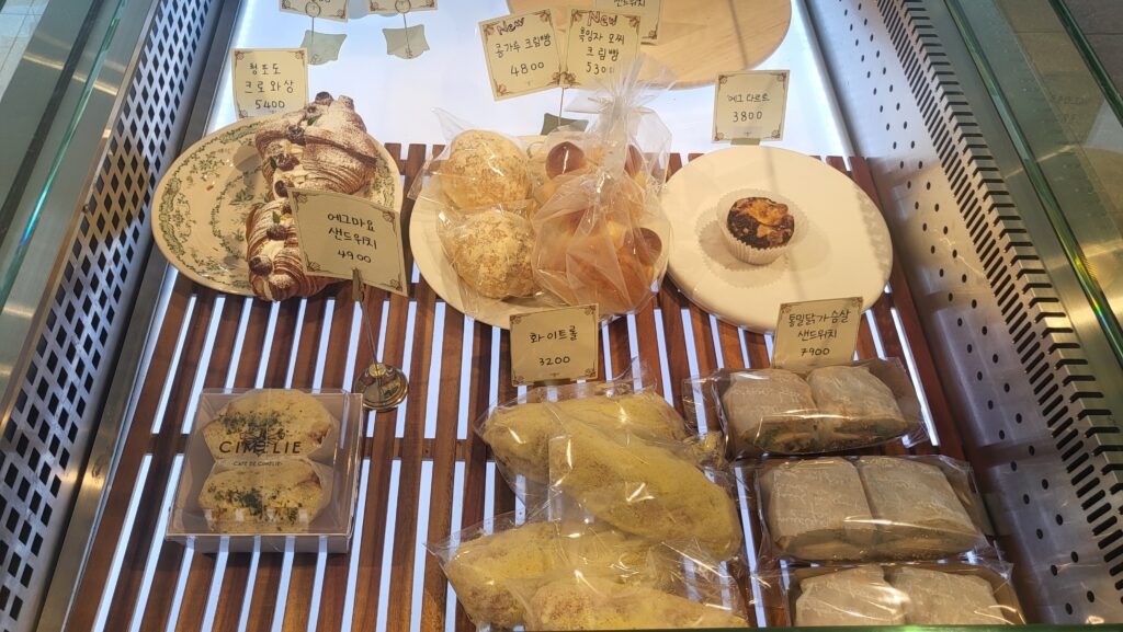 sandwiches and baked goods