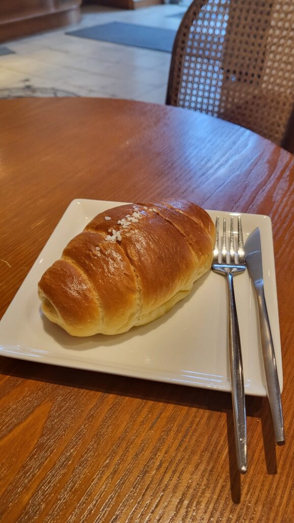 salted bread at minimalist coffee shop near Samseong Station
