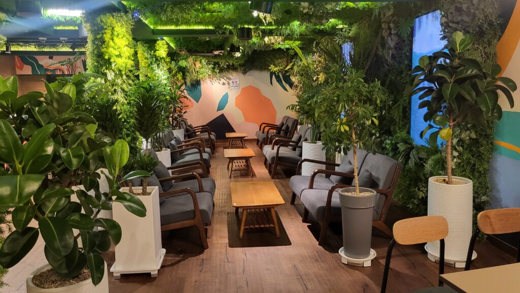 Tropical escape on 2nd floor of Corcovado Art Cafe Jongno