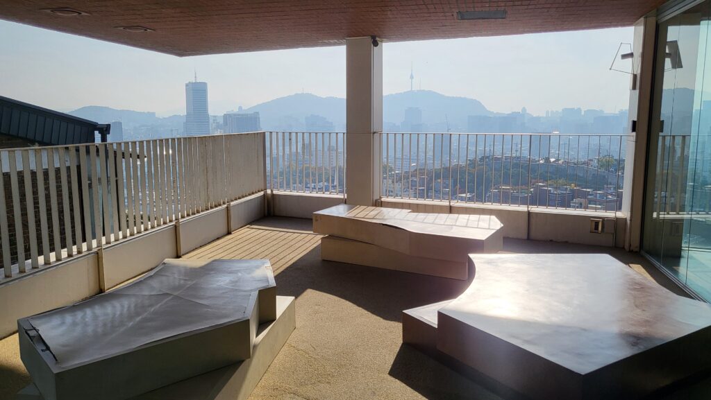 Namsan Tower rooftop cafe outdoor view