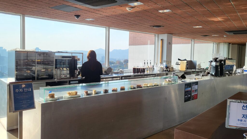 Namsan Tower rooftop cafe counter