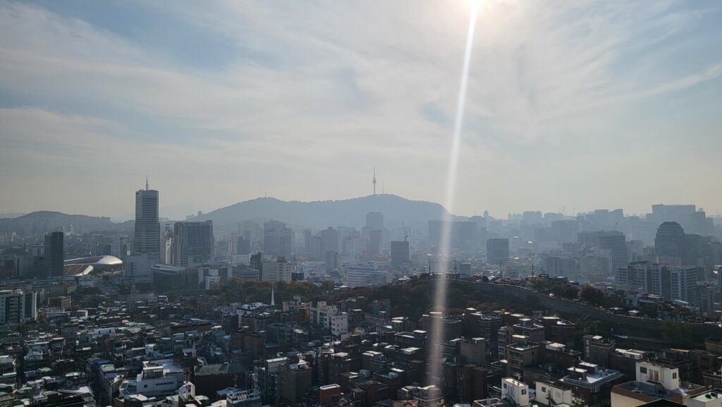 Namsan Tower rooftop cafe seoul city view