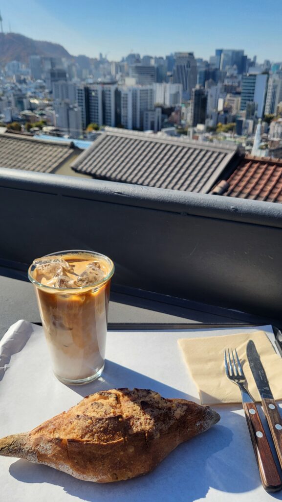 cafe latte and pollack roe baguette