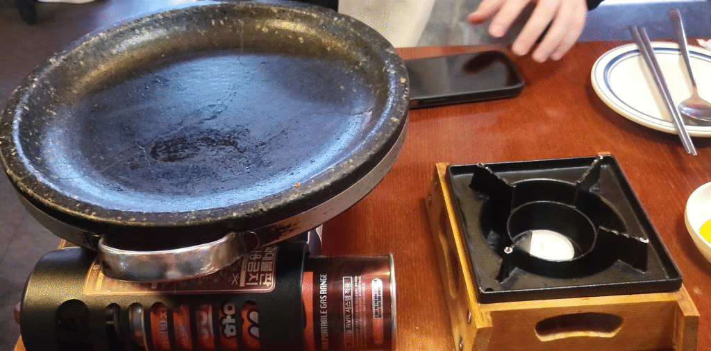 hot stone plate and candle preparation