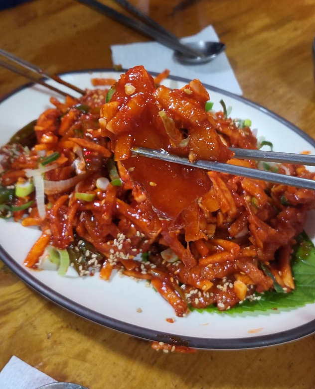Jeil Restaurant spicy raw ray salad